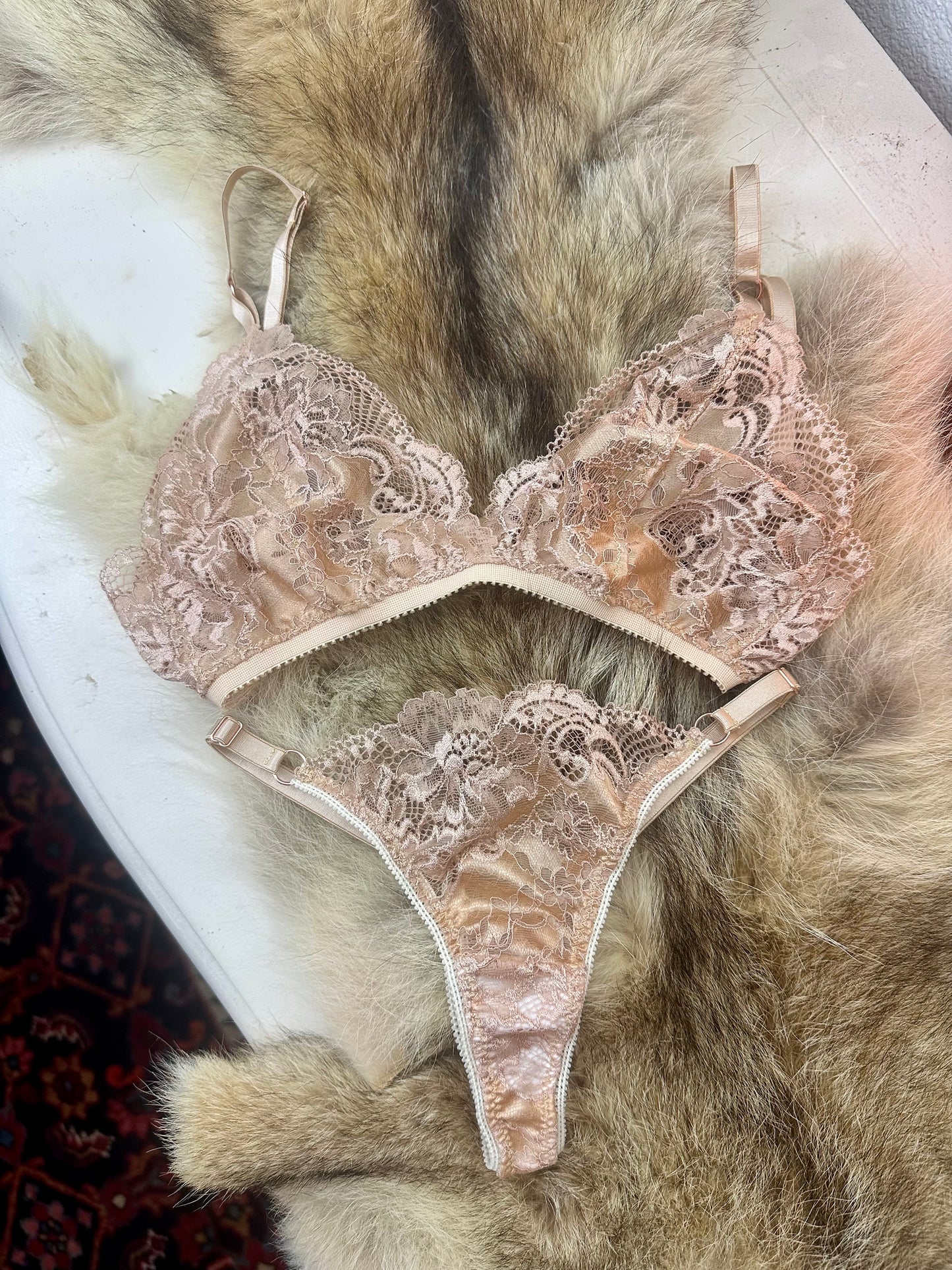 Golden Heart Size Small French Lace Set