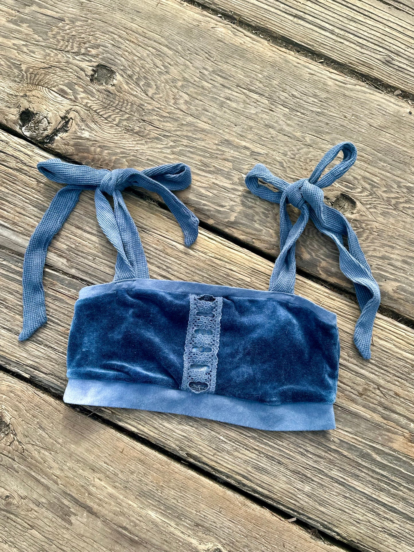 Small One Of A Kind Tie Strap Crop Top