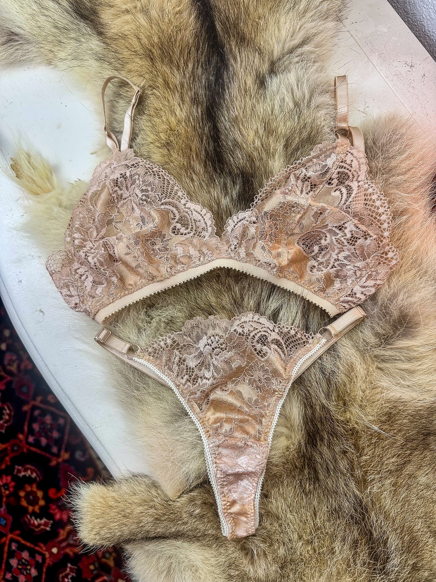 Golden Heart Size Small French Lace Set