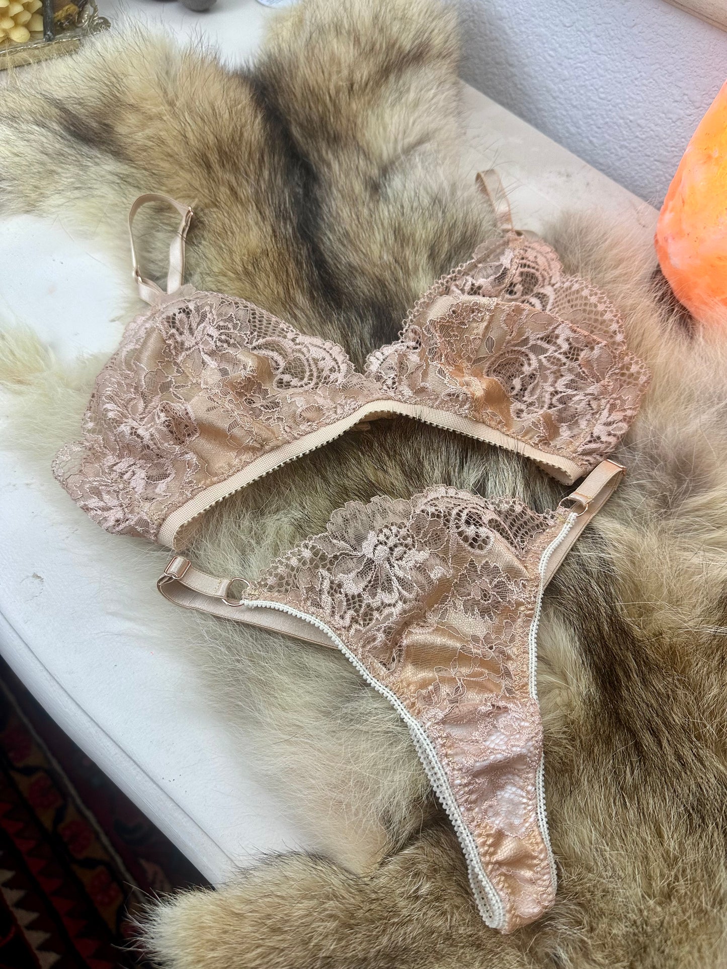 Golden Heart Size Small French Lace Set